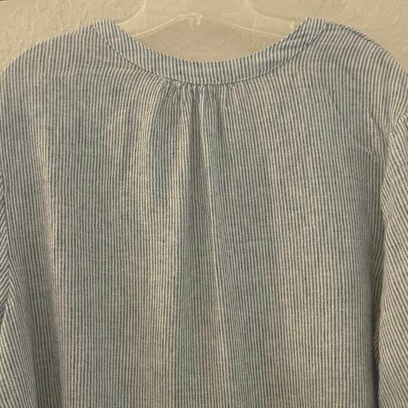 Old Navy Linen Blend Tunic Blouse Womens Size XXL Striped Coastal Beachy Travel - Picture 4 of 14